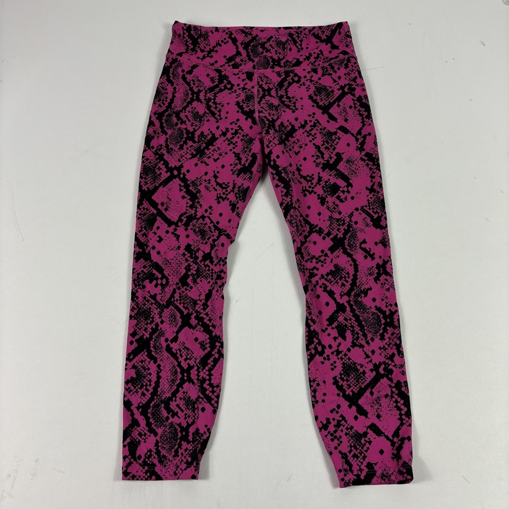 JoyLab Leggings Womens Large Pink Snake Print Capri Yoga Gym Pants Stretch